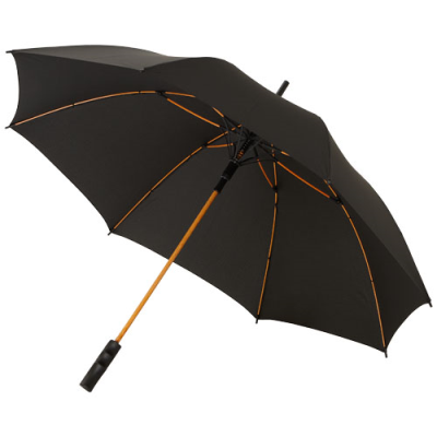 Picture of STARK 23 INCH WINDPROOF AUTO OPEN UMBRELLA in Orange & Solid Black.