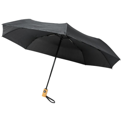 Picture of BO 21 INCH FOLDING AUTO OPEN & CLOSE RECYCLED PET UMBRELLA in Solid Black