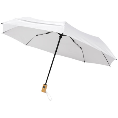 Picture of BO 21 INCH FOLDING AUTO OPEN & CLOSE RECYCLED PET UMBRELLA in White.