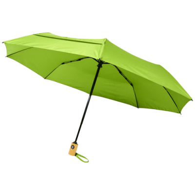Picture of BO 21 INCH FOLDING AUTO OPEN & CLOSE RECYCLED PET UMBRELLA in Lime.