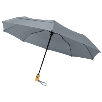 Picture of BO 21 INCH FOLDING AUTO OPEN & CLOSE RECYCLED PET UMBRELLA in Grey.