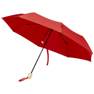 Picture of BIRGIT 21 FOLDING WINDPROOF RECYCLED PET UMBRELLA in Red.