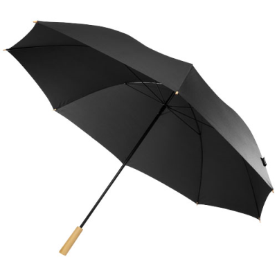 Picture of ROMEE 30 WINDPROOF RECYCLED PET GOLF UMBRELLA in Solid Black.