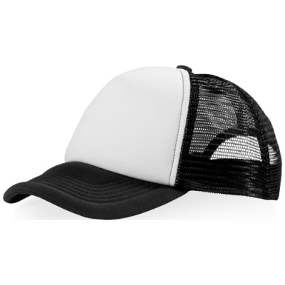 Picture of TRUCKER 5 PANEL CAP in Solid Black & White