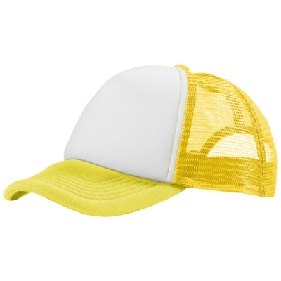 Picture of TRUCKER 5 PANEL CAP in White & Yellow & Yellow.