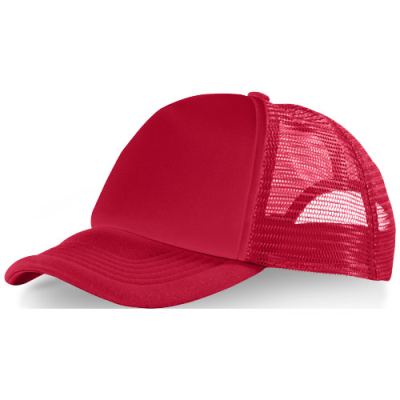 Picture of TRUCKER 5 PANEL CAP in Red & Red.