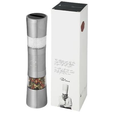 Picture of DUAL STAINLESS STEEL METAL PEPPER AND SALT GRINDER in Silver