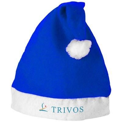 Picture of CHRISTMAS HAT in Royal Blue-white Solid