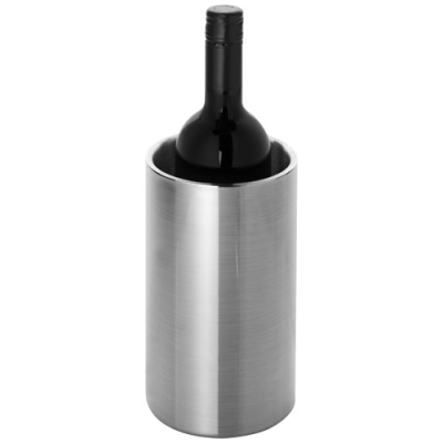 Picture of CIELO DOUBLE-WALLED STAINLESS STEEL METAL WINE BOTTLE COOLER in Silver.