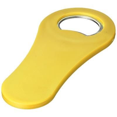 Picture of RALLY MAGNETIC DRINK BOTTLE OPENER in Yellow