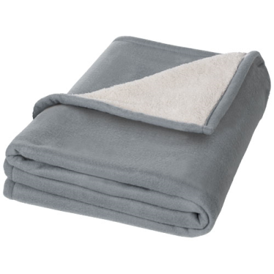 Picture of SPRINGWOOD SOFT FLEECE AND SHERPA PLAID BLANKET in Grey & Off White.