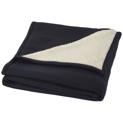 Picture of SPRINGWOOD SOFT FLEECE AND SHERPA PLAID BLANKET in Navy & Off White