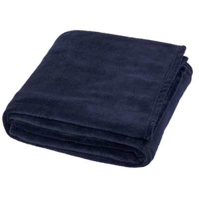 Picture of BAY EXTRA SOFT CORAL FLEECE PLAID BLANKET in Dark Blue.