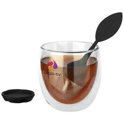 Picture of SPRING TEA SET with Strainer & Cup in Black Solid-transparent