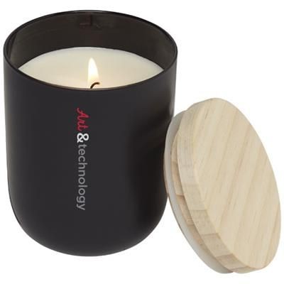 Picture of LANI CANDLE with Wood Lid in Black Solid