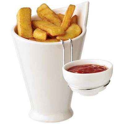 Picture of CHASE FRIES AND SAUCE HOLDER in White Solid