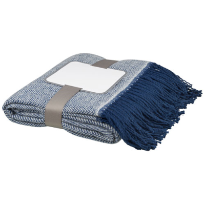 Picture of HAVEN HERRINGBONE THROW BLANKET in Navy.