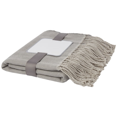 Picture of HAVEN HERRINGBONE THROW BLANKET in Grey