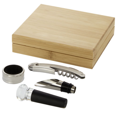 Picture of SYRAT 4-PIECE WINE SET in Natural & Silver