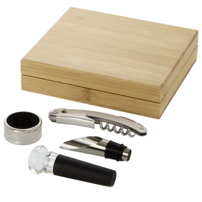 Picture of SYRAT 4-PIECE WINE SET in Natural & Silver.