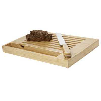 Picture of PAO BAMBOO CUTTING BOARD with Knife in Natural & Silver.