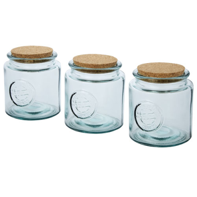 Picture of AIRE 800 ML 3-PIECE RECYCLED GLASS JAR SET