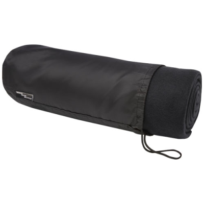 Picture of WILLOW GRS RPET POLAR FLEECE BLANKET in Solid Black.