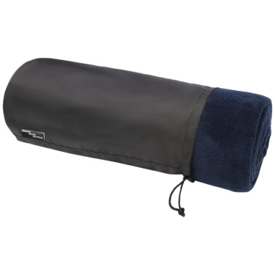 Picture of LILY GRS CERTIFIED RPET CORAL FLEECE BLANKET in Dark Blue.