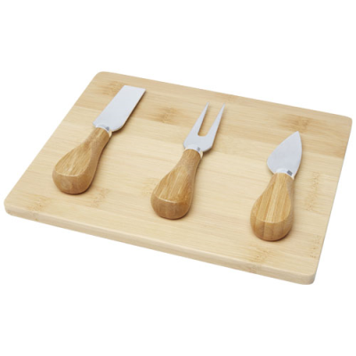 Picture of EMENT BAMBOO CHEESE BOARD AND TOOLS in Natural.