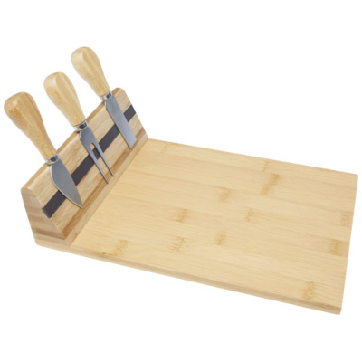 Picture of MANCHEG BAMBOO MAGNETIC CHEESE BOARD AND TOOLS in Natural