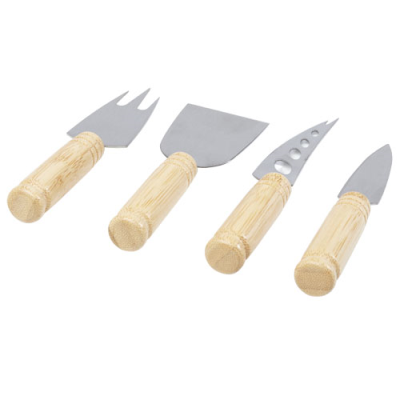 Picture of CHEDS 4-PIECE BAMBOO CHEESE SET in Natural
