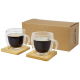 Picture of MANTI 2-PIECE 250 ML DOUBLE-WALL GLASS CUP with Bamboo Coaster 
