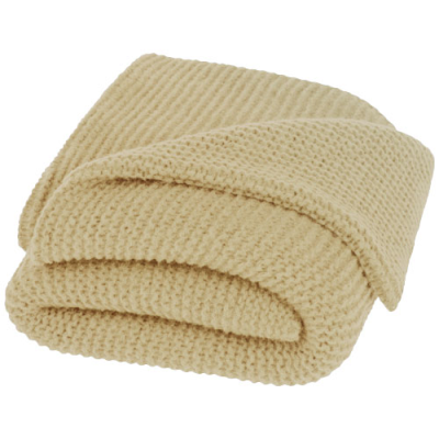 Picture of SUZY 150 x 120 CM GRS POLYESTER KNITTED BLANKET in Beige.