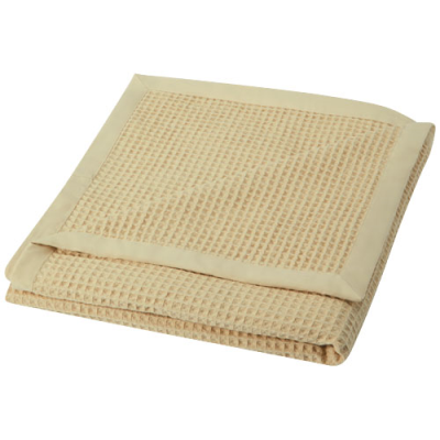 Picture of ABELE 150 x 140 CM COTTON WAFFLE BLANKET in Beige.