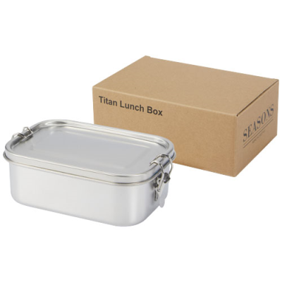 Picture of TITAN RECYCLED STAINLESS STEEL METAL LUNCH BOX in Silver
