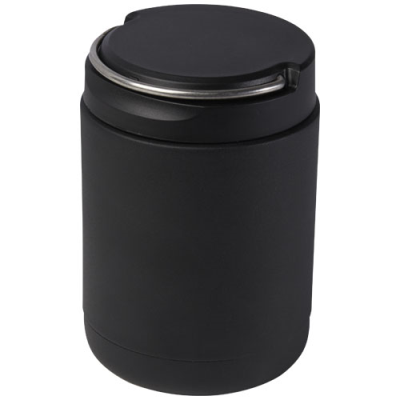 Picture of DOVERON 500 ML RECYCLED STAINLESS STEEL METAL THERMAL INSULATED LUNCH POT in Solid Black