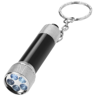 Picture of DRACO LED KEYRING CHAIN LIGHT in Solid Black & Silver.