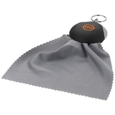 Picture of CLEAR-O CLEANING CLOTH KEYRING CHAIN in Black Solid