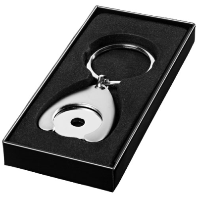 Picture of TROLLEY COIN HOLDER KEYRING CHAIN in Silver