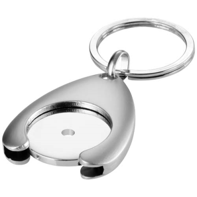 Picture of TROLLEY COIN HOLDER KEYRING CHAIN in Silver.