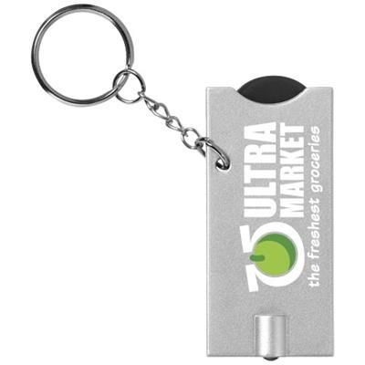 Picture of ALLEGRO LED KEYRING CHAIN LIGHT with Coin Holder in Black Solid-silver
