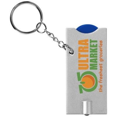 Picture of ALLEGRO LED KEYRING CHAIN LIGHT with Coin Holder in Royal Blue-silver