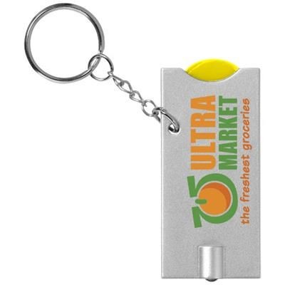 Picture of ALLEGRO LED KEYRING CHAIN LIGHT with Coin Holder in Yellow