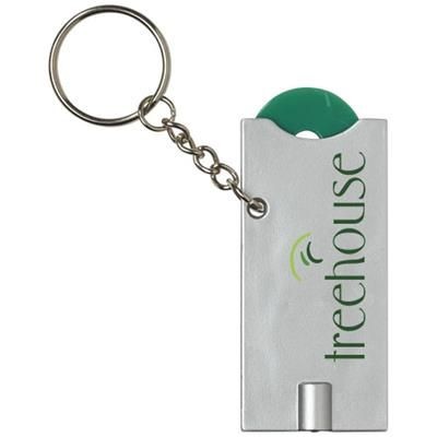 Picture of ALLEGRO LED KEYRING CHAIN LIGHT with Coin Holder in Green-silver