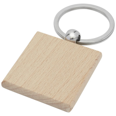 Picture of GIOIA BEECH WOOD WOOD SQUARED KEYRING CHAIN in Natural.