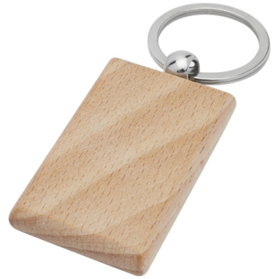 Picture of GIAN BEECH WOOD RECTANGULAR KEYRING CHAIN in Wood
