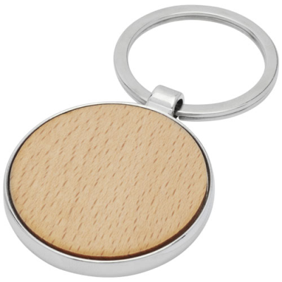 Picture of MORENO BEECH WOOD WOOD ROUND KEYRING CHAIN in Natural