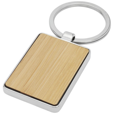 Picture of NETA BAMBOO RECTANGULAR KEYRING CHAIN in Natural