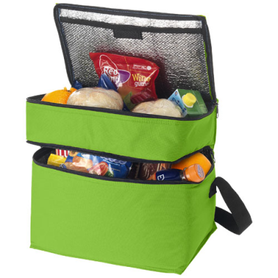 Picture of OSLO 2-ZIPPERED COMPARTMENTS COOL BAG 13L in Lime.