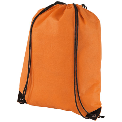 EVERGREEN NON-WOVEN DRAWSTRING BACKPACK RUCKSACK 5L in Orange.